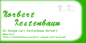 norbert kestenbaum business card